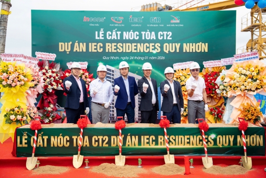 Cất nóc CT2 IEC Residences Quy Nhơn: Hiện thực hóa giấc mơ an cư cho lao động địa phương