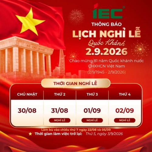 THÔNG BÁO LỊCH NGHỈ LỄ QUỐC KHÁNH